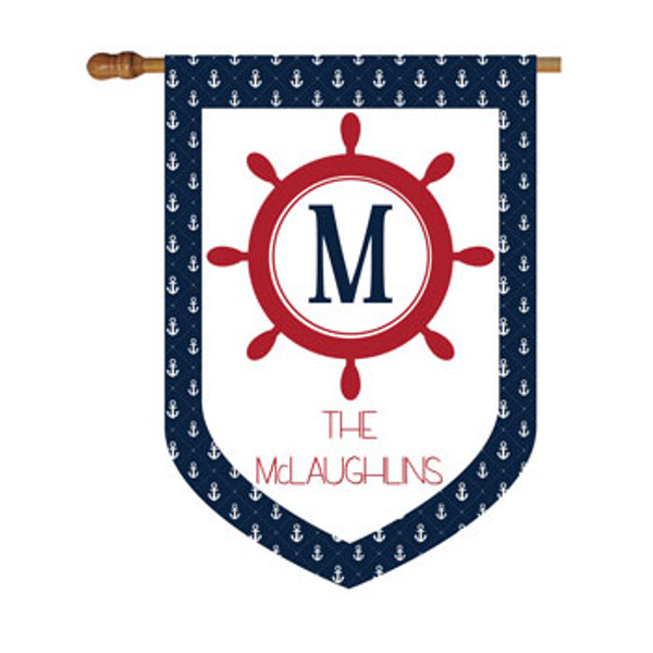 Nautical Anchor Personalized House Flag