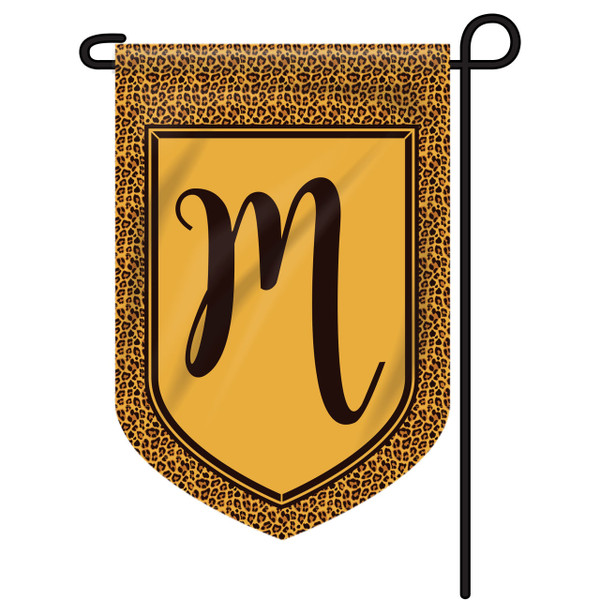 Leopard Monogram Garden Flag