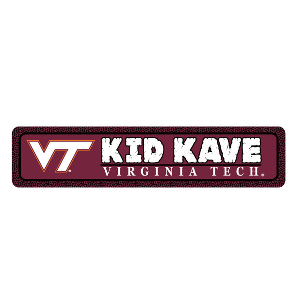 Virginia Tech 4"x18" Metal Sign - Kid Kave