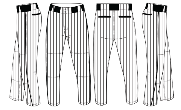 Black Pinstripe Baseball Pants Full Length