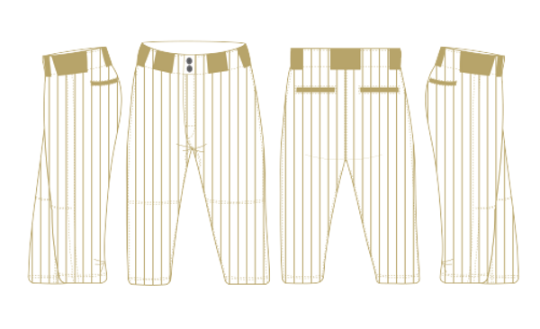 Vegas Gold Pinstripe Baseball Pants Knickers