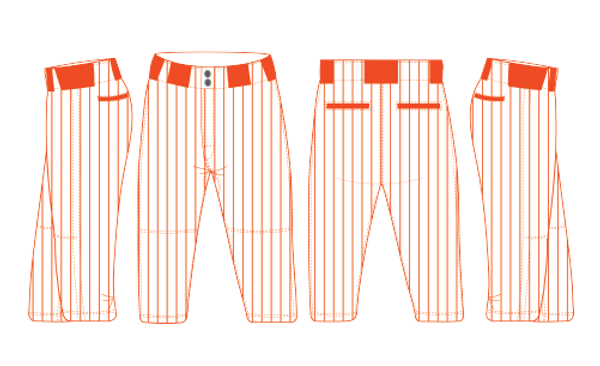 Gator Orange Pinstripe Baseball Pants Knickers