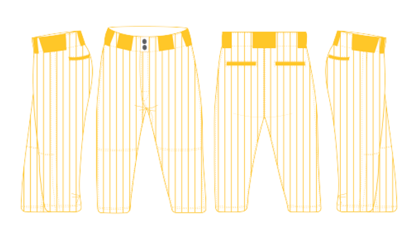 Athletic Gold Pinstripe Baseball Pants Knickers
