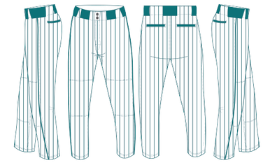 Coastal Teal Pinstripe Baseball Pants Full Length - JayMac Sports Products