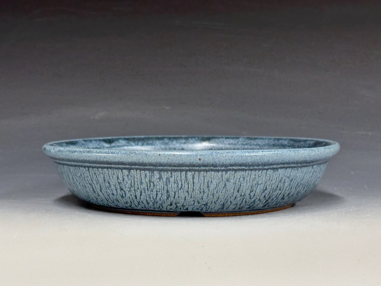 Round shallow handmade bonsai pot, Iker Bonsai Pots, Artisan, Ohio USA  #25607