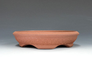 Bonsai Pot, unglazed,  natural red stoneware clay,  6 1/2" 24332