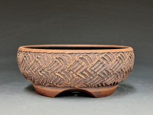 Bonsai Pot, Unglazed,  Textured,  5 1/4" 25415