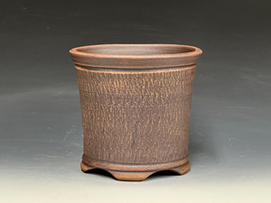 Bonsai Pot, Unglazed, Textured, Cascade, 5 ½"dia 26113