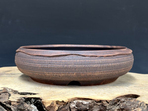 Bonsai Pot, Unglazed,  Textured,  9 1/2" dia 26061
