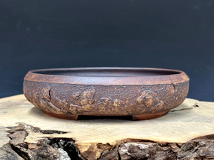 Bonsai Pot, Unglazed,  Textured,  8 5/8" dia 26050