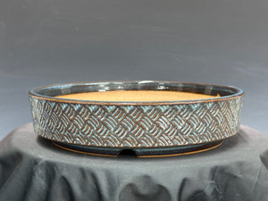 Bonsai Pot, Iker Bonsai Pots, Textured Round, 9 3/8" 26096