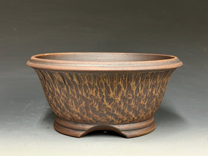 Bonsai Pot, Textured, Unglazed Semi Cascade, 7 3/4" 26247