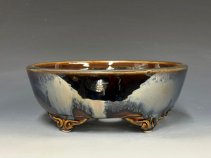 Bonsai Pot, cloud feet, handmade by Iker Bonsai Pots 7 3/4" dia 26225