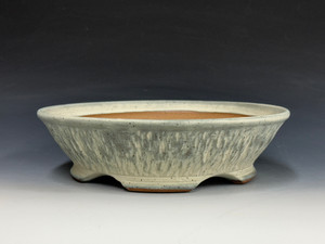 Bonsai Pot, textured, handmade by Iker Bonsai Pots, 8 5/8" dia 26253