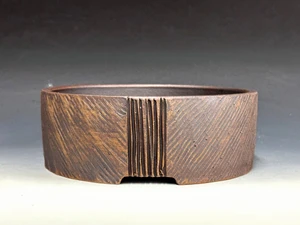 Bonsai Pot, Textured, Unglazed, 8" 26328