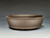 Bonsai Pot, unglazed dark chocolate brown clay,  6” 25371
