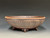 Bonsai Pot, Unglazed,  Textured, Cloud Feet,  10 1/2" dia 25497