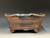 Bonsai Pot, Unglazed primitive Square, Cloud Feet,   8" across flat sides, 9 ⅜" diagonally,  26236