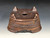 Bonsai Pot, Unglazed primitive Square, Cloud Feet,   8" across flat sides, 9 ⅜" diagonally,  26236