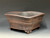 Bonsai Pot, Unglazed primitive Square, Cloud Feet,   8 3/8" across flat sides, 9 1/2" diagonally,  26235