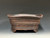 Bonsai Pot, Unglazed primitive Square, Cloud Feet,   8 3/8" across flat sides, 9 1/2" diagonally,  26235