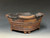 Bonsai Pot, Unglazed primitive Square, Cloud Feet,   6 3/4" across flat sides, 8" diagonally,  26240