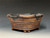 Bonsai Pot, Unglazed primitive Square, Cloud Feet,   6 3/4" across flat sides, 8" diagonally,  26240