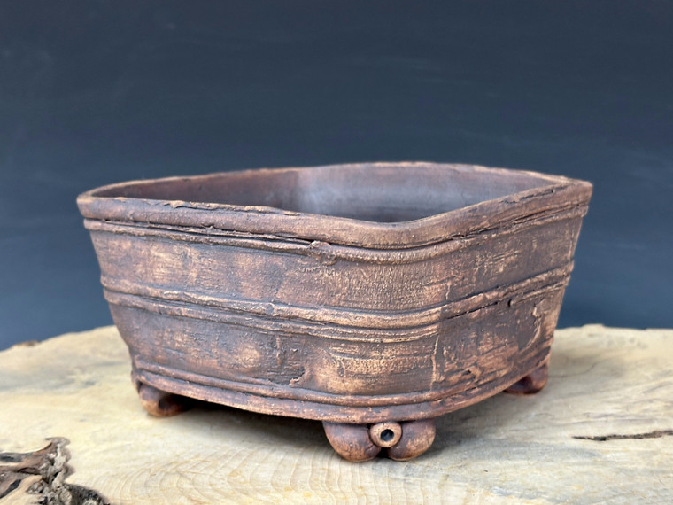 Primitive Square, Cloud Feet, Unglazed, 6 3/4" sq, 8 1/4" diagonally, 26019