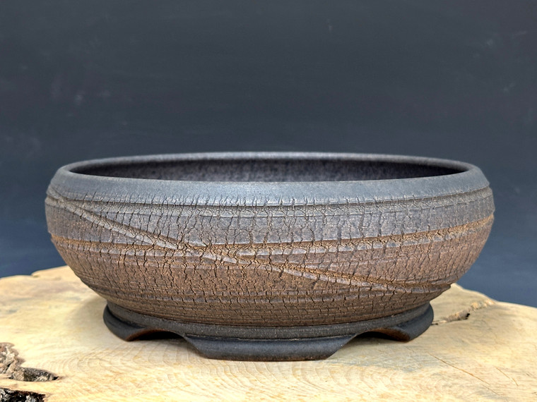 Bonsai Pot,  Cracked Finish, Unglazed,  10" 26045