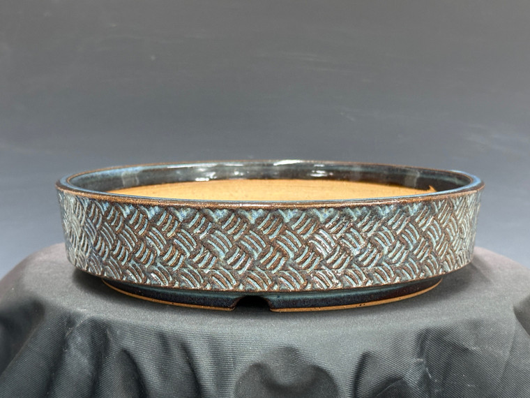 Bonsai Pot, Iker Bonsai Pots, Textured Round, 9 3/8" 26096