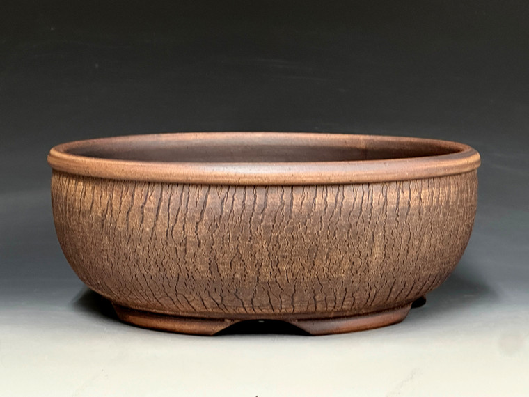Bonsai Pot,  Cracked Finish, Unglazed,  9 3/4" 26112