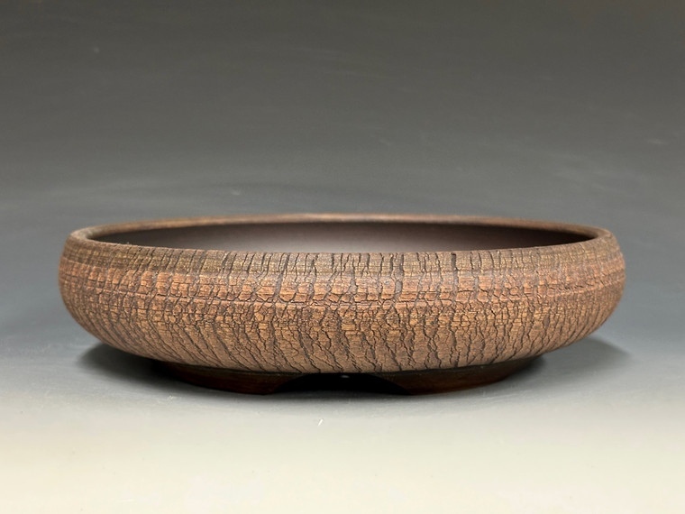 Bonsai Pot,  Cracked Finish, Unglazed,  8 3/4" 26175