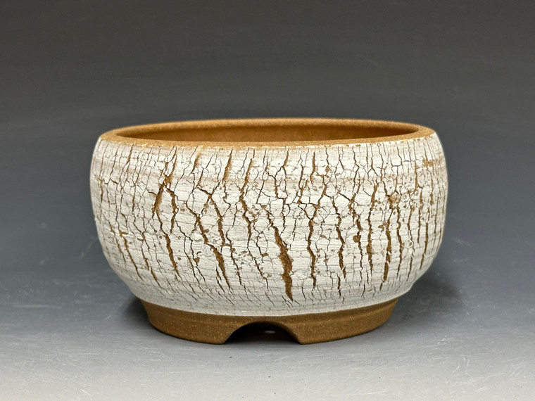 5Bonsai Pot,  Cracked Finish, Unglazed,  5" 26195
