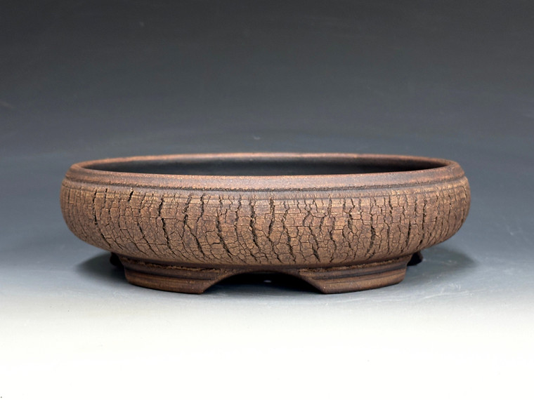Bonsai Pot,  Cracked Finish, Unglazed,  7 7/8" 26320