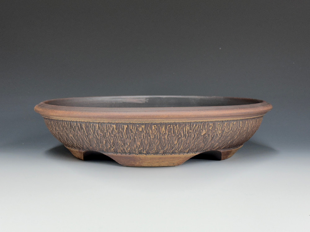 Bonsai Pot, Unglazed, Textured, 10 1/4