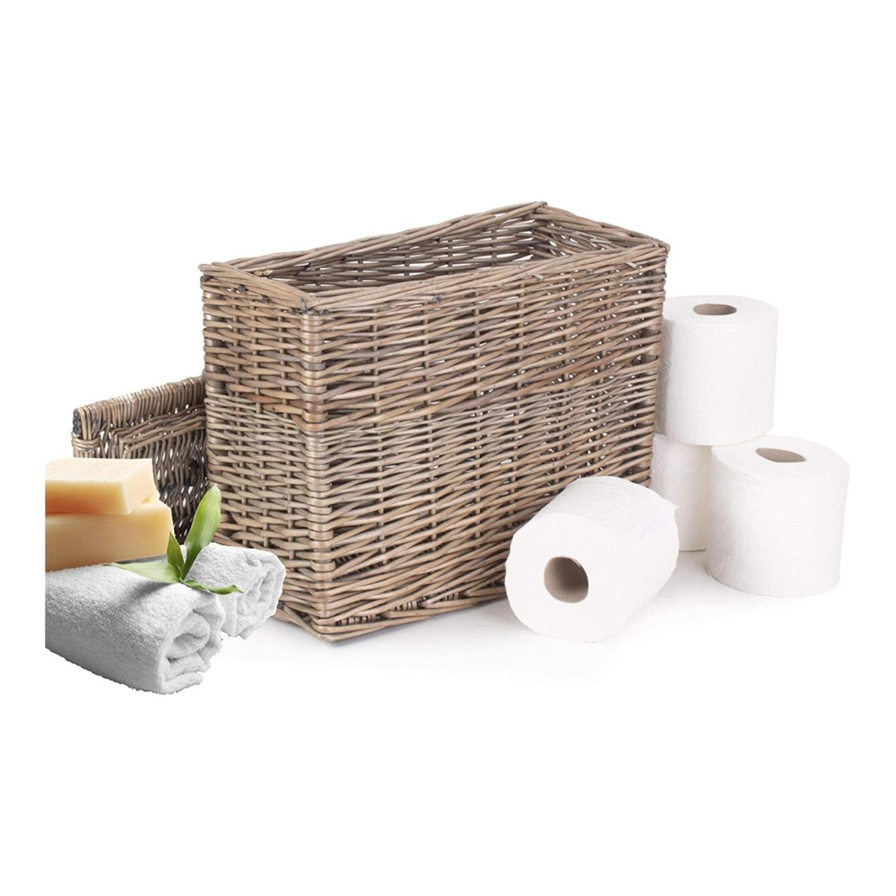 bathroom storage basket with lid