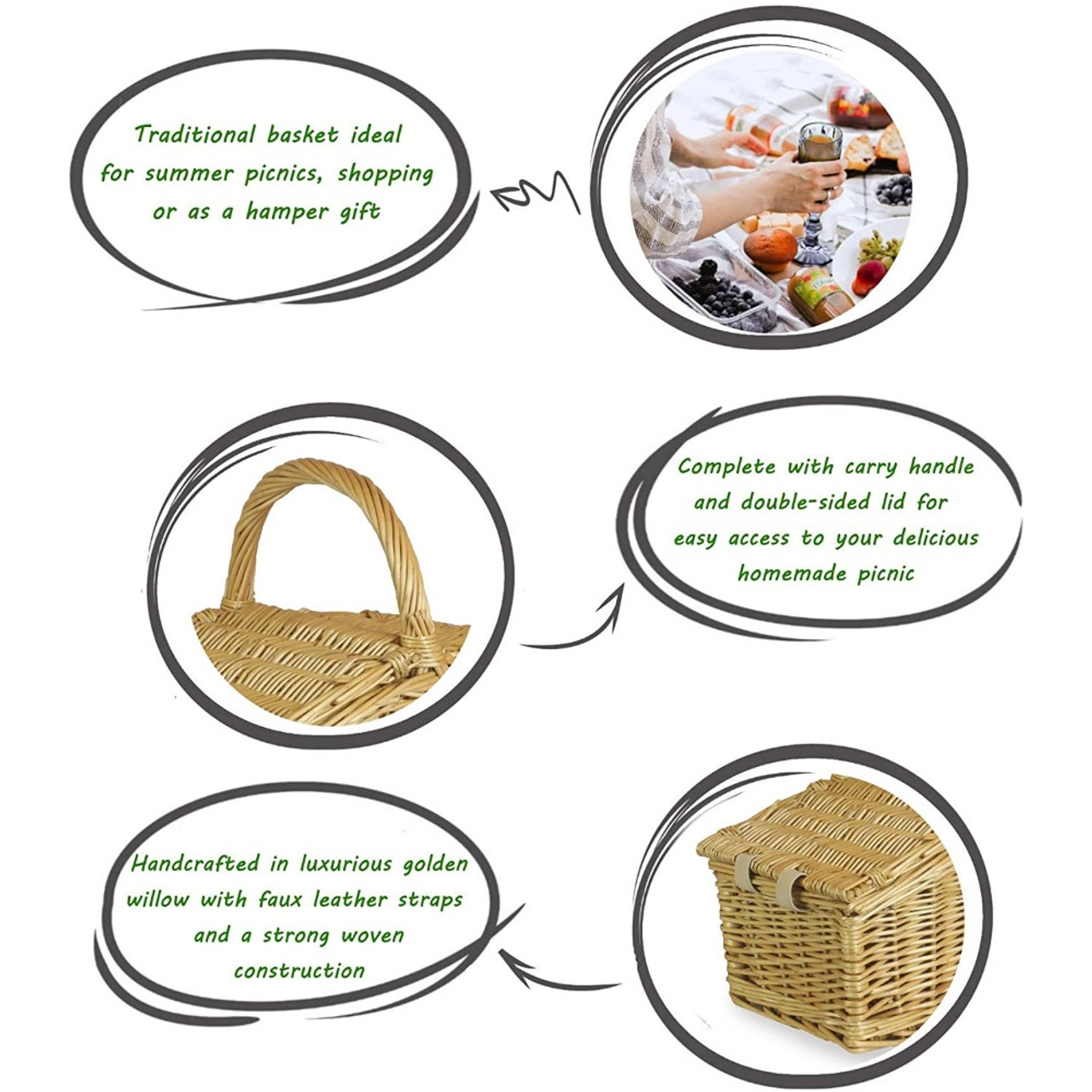 Small Basket Gift Empty Woven Basket Handles Gift Basket Kit - Temu