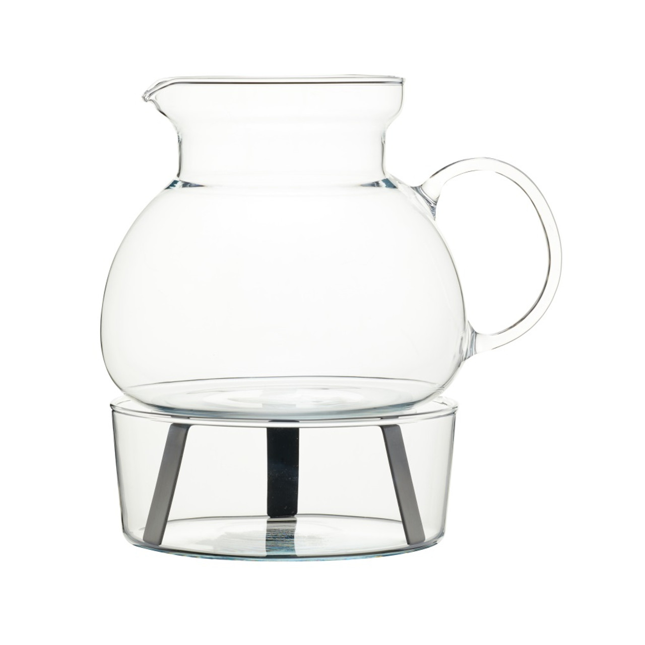 Wrenbury Mulled Wine Warmer 51 oz, Great for Mulled Punch, Mulled Cider, Heat Resistant Borosilicate Glass Jug Pitcher