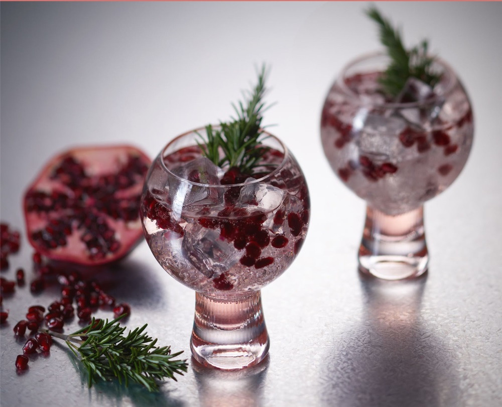 Short Stem Pink Tint Large Gin Glasses by Wrenbury