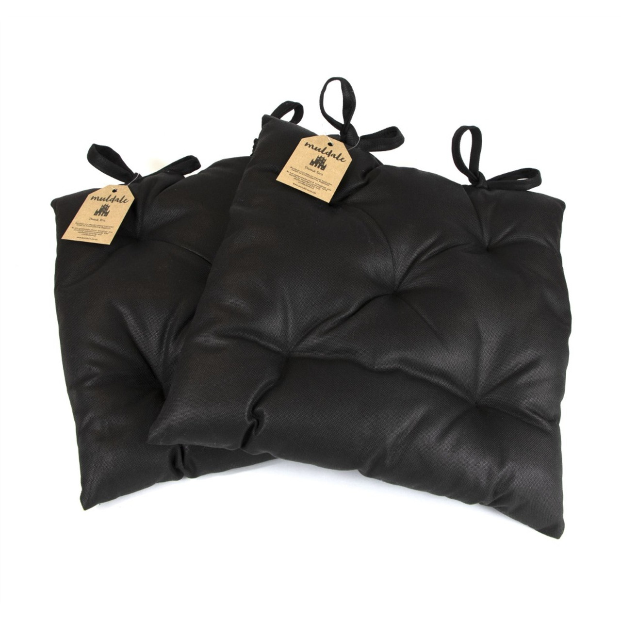 Set of 2 Black Outdoor Seat Cushions by Muldale Set of 2 Black