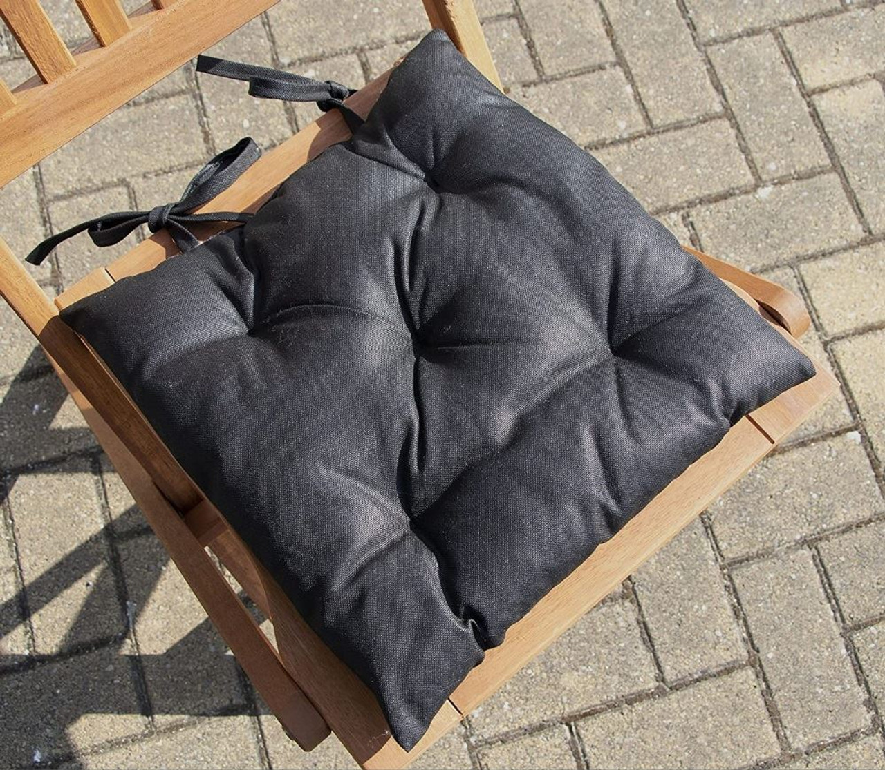 Set of 2 Black Outdoor Seat Cushions by Muldale Set of 2 Black