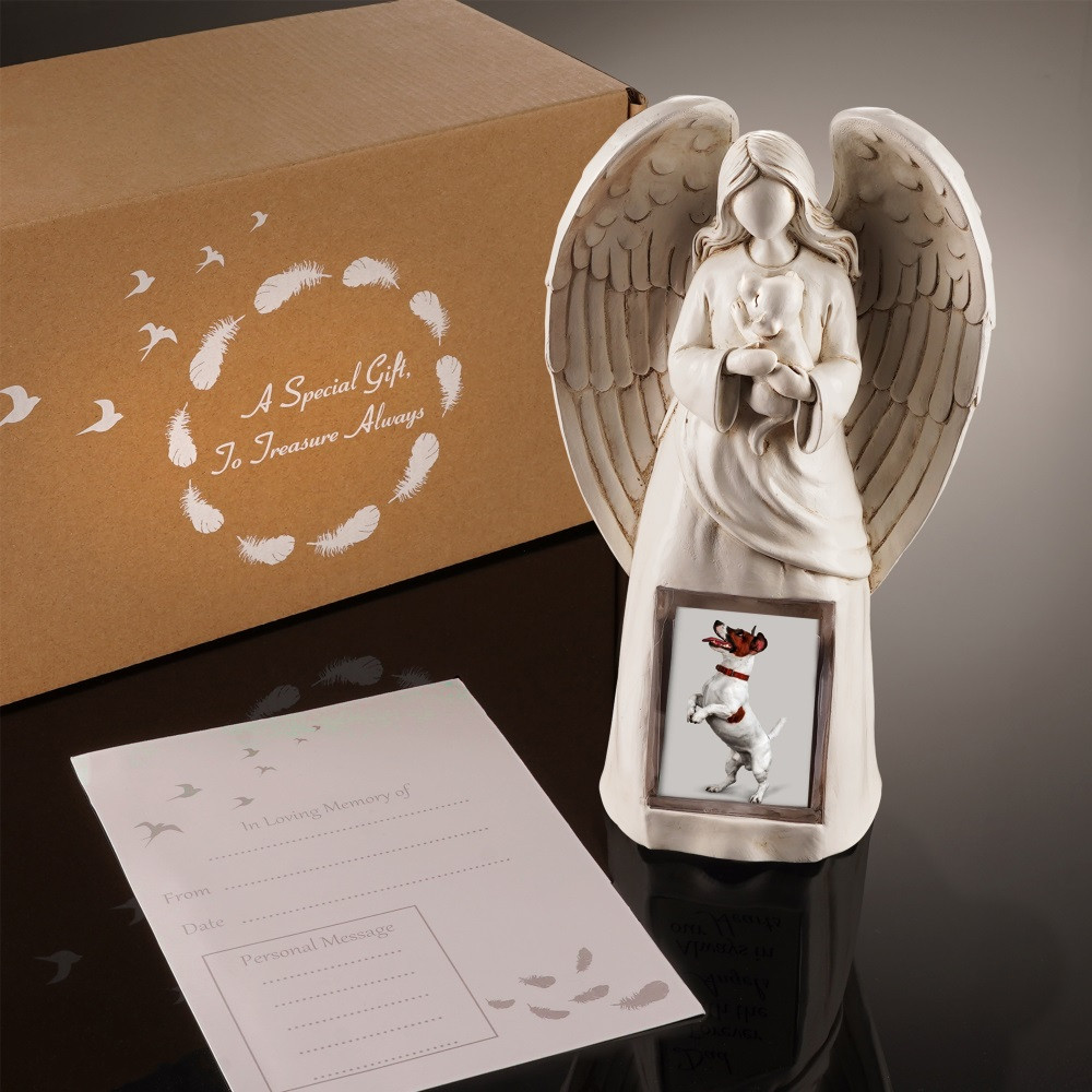 Dog Angel Statue Memorial Garden Ornament