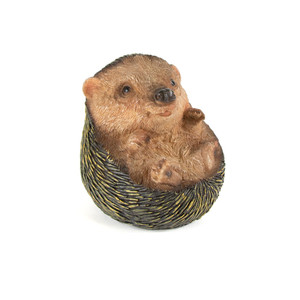 Baby Hedgehog Ornament on His Back Resin Garden Ornament Baby Hedgehog Ornament on His Back Resin Garden Ornament