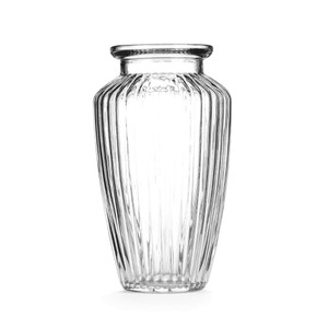 Glass Ribbed Urn Vase 20cm Glass Ribbed Urn Vase 20cm
