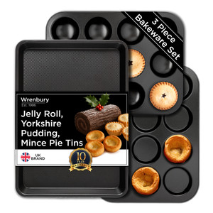 Christmas Baking Bundle - Swiss Roll Tin, Mince Pie Tin and 12 Cup Yorkshire Pudding Tin