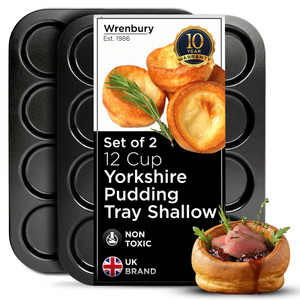 12 Cup Yorkshire Pudding Tin Tray Set of 2