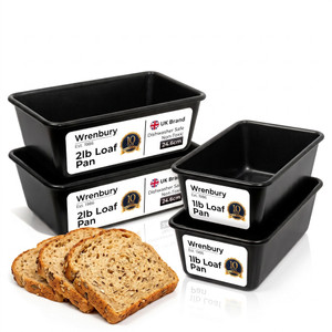 Home Baker  4 Piece Loaf Pan Set Non Stick Carbon Steel