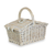 11" Traditional Small White Picnic Basket