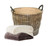 Round Willow Log Basket with Hessian Lining 50cm Round Willow Log Basket with Hessian Lining 50cm