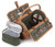 Fitted 18" Tweed Barrel Willow Picnic Hamper for 2 with Chiller Compartment